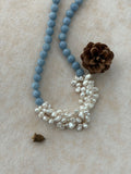Angelite Petals — Baroque Pearl Necklace