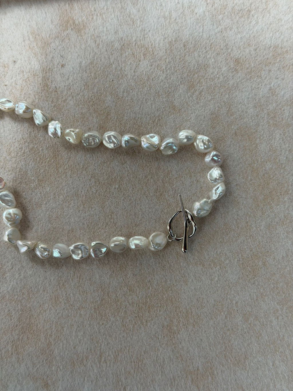 Silver Shards Baroque Pearl Necklace