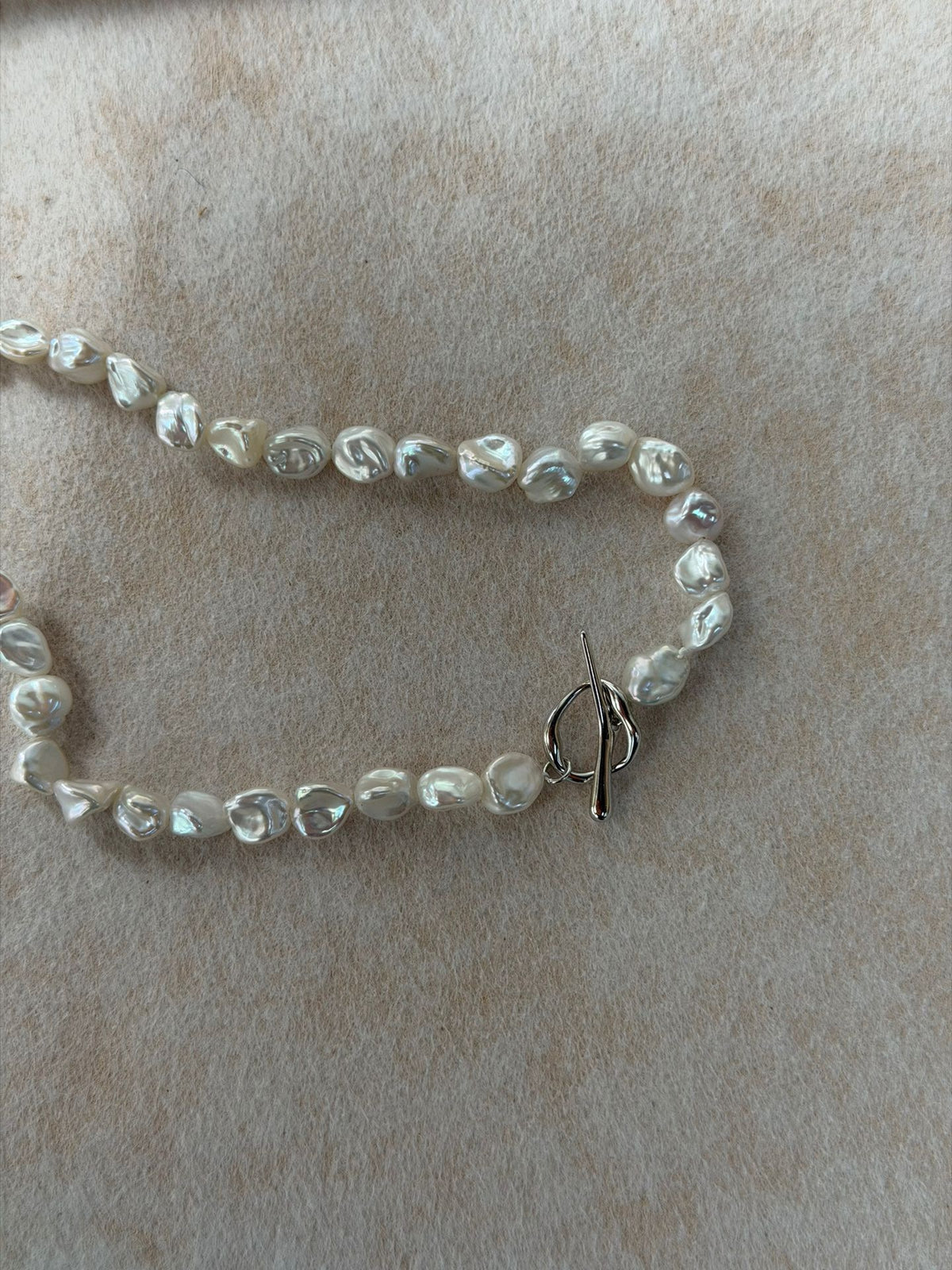 Silver Shards Baroque Pearl Necklace